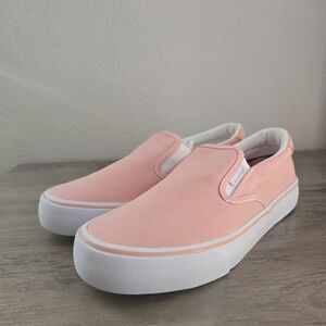 LUGZ Clipper Slip On Sneakers Pink/White Canvas Size 8